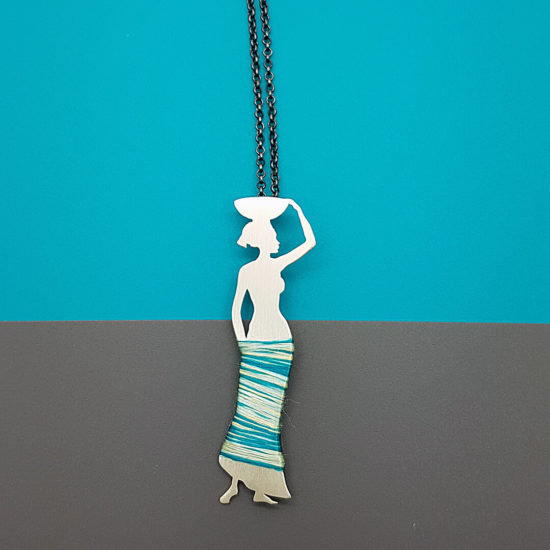 Head Carrying figure necklace