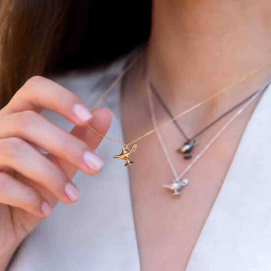 Oil lamp necklace with chain - Image 2